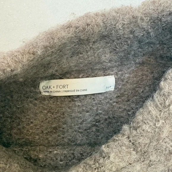 OAK + FORT Brown Crew Neck Sweater - Picture 4 of 10